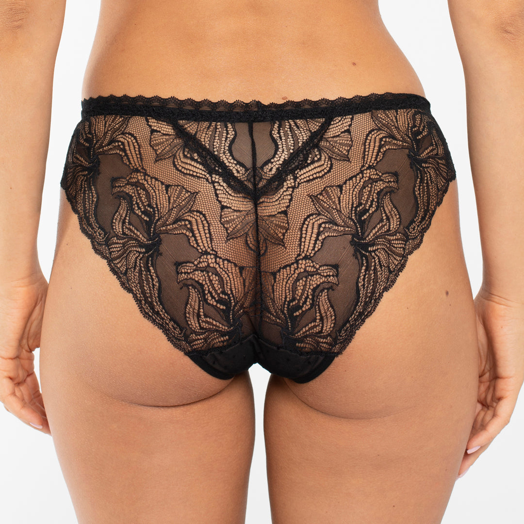 Sheer Mesh Polka Dot Bikini Panty with Elegant Design