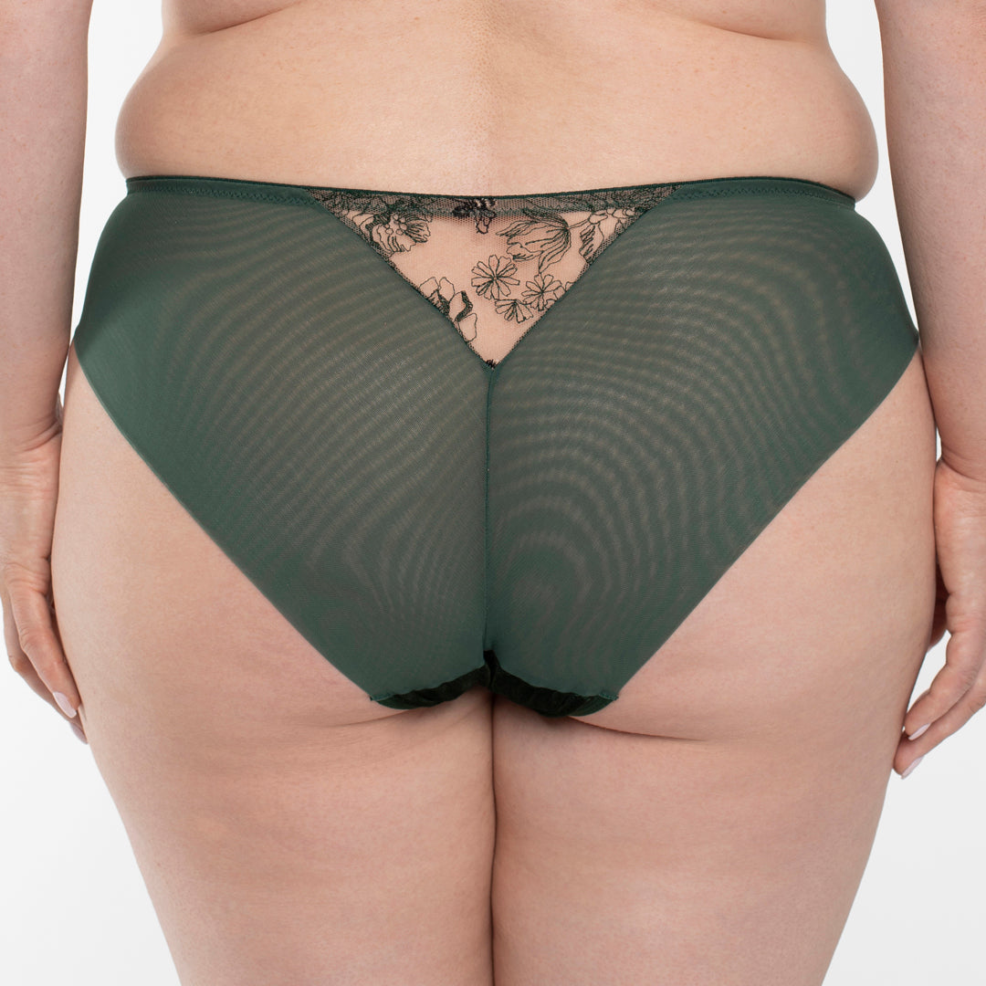 Medium Waist Velvet Brief Panties Full Coverage Fit