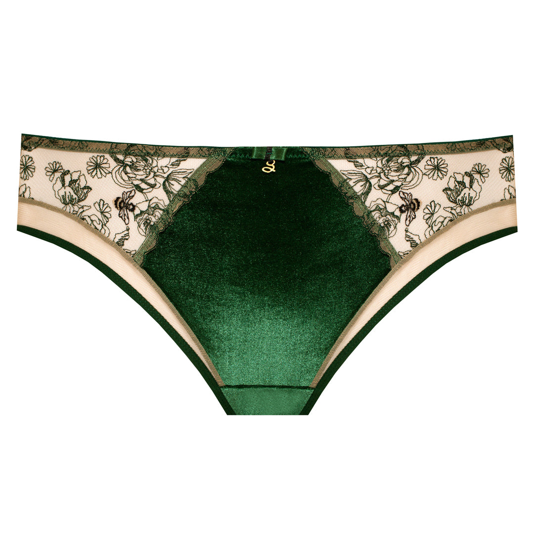 Medium Waist Velvet Brief Panties Full Coverage Fit