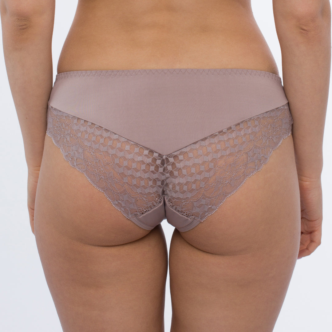 Sheer Mesh Midi Brief Panties Seamless Full Coverage Fit