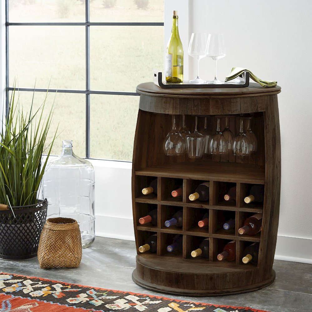 Liberty Furniture Durango accent wine barrel W26 x D26 x H35