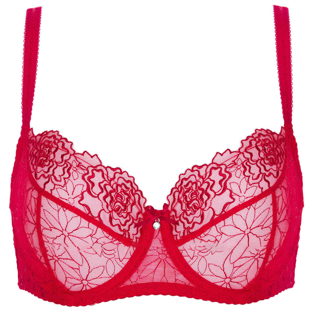 Sexy Sheer Balcony Bra with Underwire Support