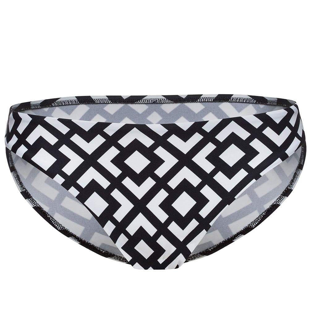 Full Coverage Low Rise Bikini Panty Geometric Design