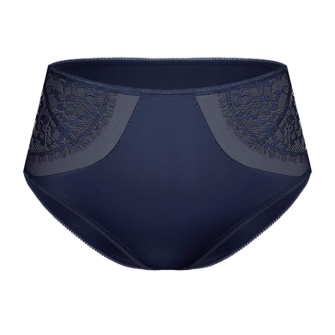 Shaping High Waist Lace and Tulle Brief Panty