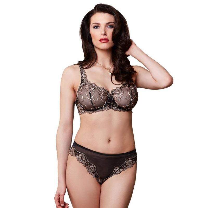 Sheer Mesh Embroidered Demi Bra
