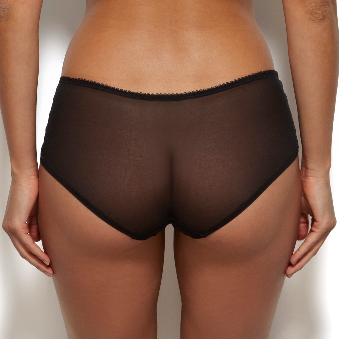 Sexy Sheer Shorts Panty Neon Coral Lace