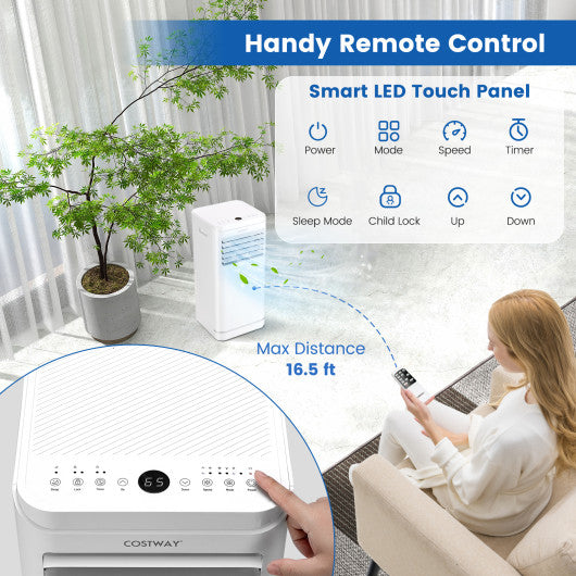 8000/10000 BTU Portable Air Conditioner with Dehumidifier and Fan Mode-10000 BTU