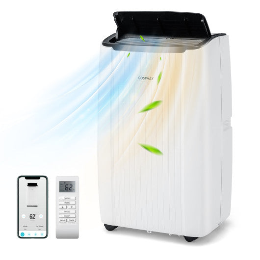12000/14000 BTU Portable Air Conditioner 4-in-1 Smart WiFi Enabled Home AC Unit with Heat-14000 BTU