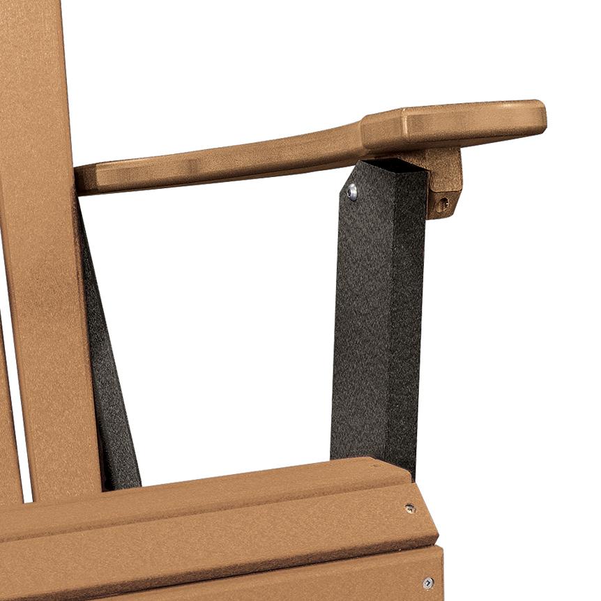 OS Home and Office Model 519CBK Fan Back Folding Adirondack Chair in Cedar with a Black Base, Made in the USA