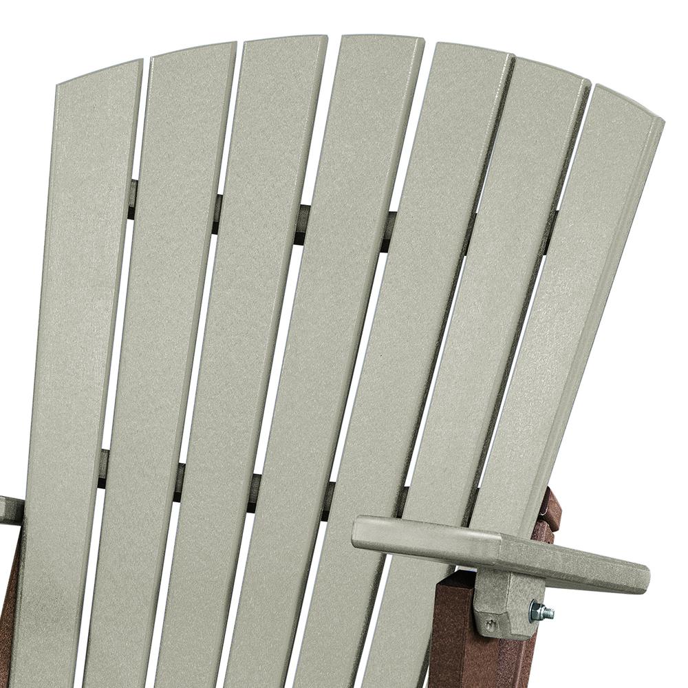 Fan Back Folding Adirondack Chair Made in the USA- Weatherwood, Tudor Brown