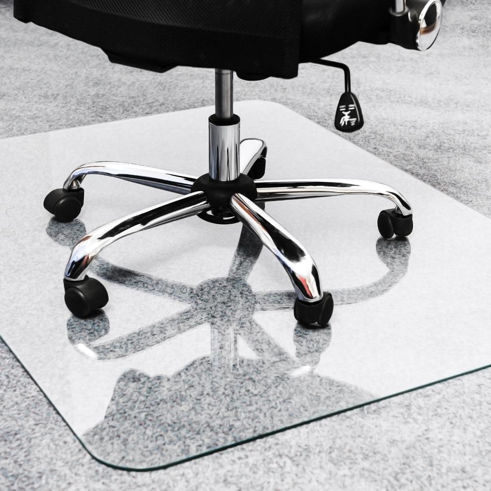Heavy Duty Glass Chair Mat for Hard Floors & Carpets - 48" x 60"