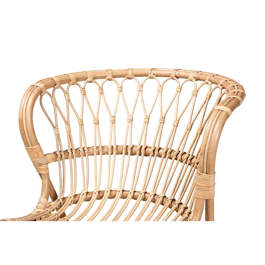 bali & pari Alaya Modern Bohemian Natural Brown Rattan Accent Chair
