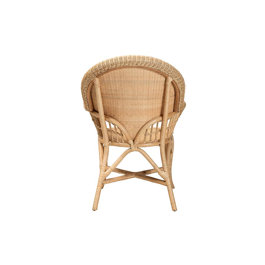 bali & pari Ratu Modern Bohemian Natural Brown Rattan Accent Chair