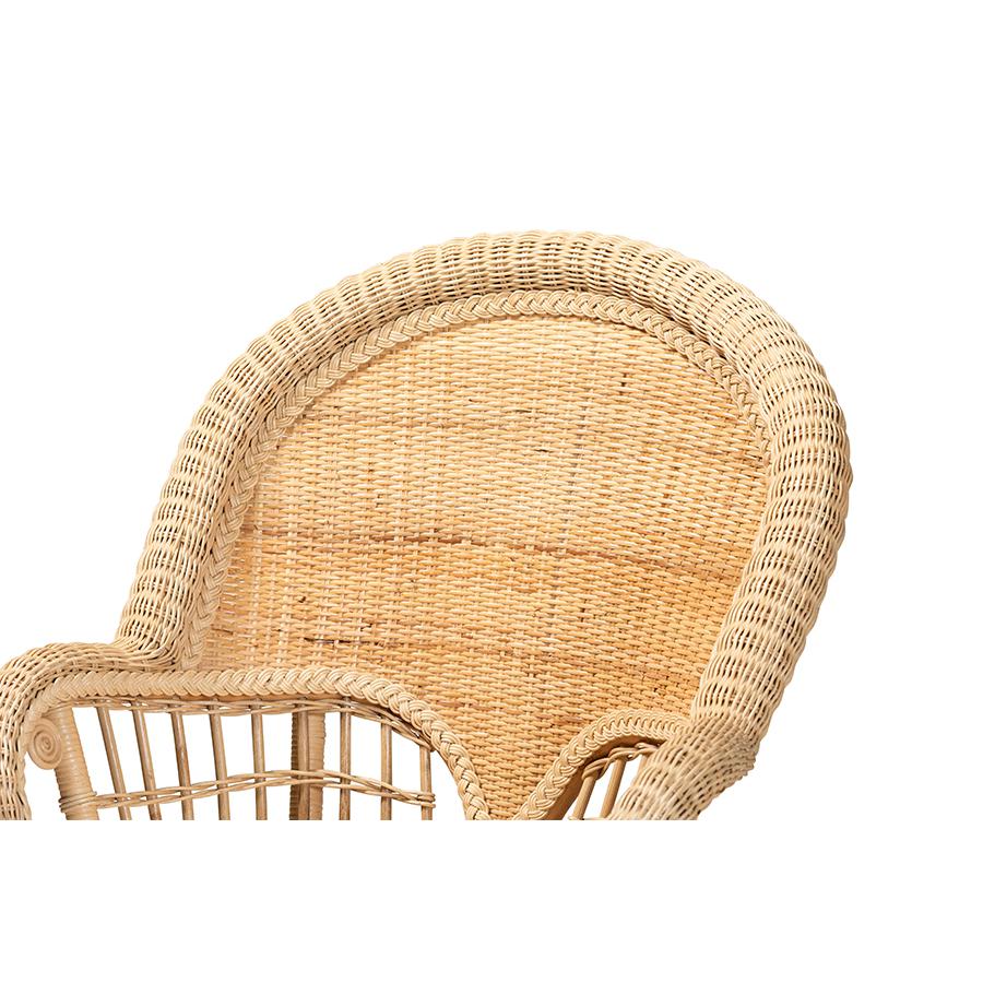 bali & pari Ratu Modern Bohemian Natural Brown Rattan Accent Chair