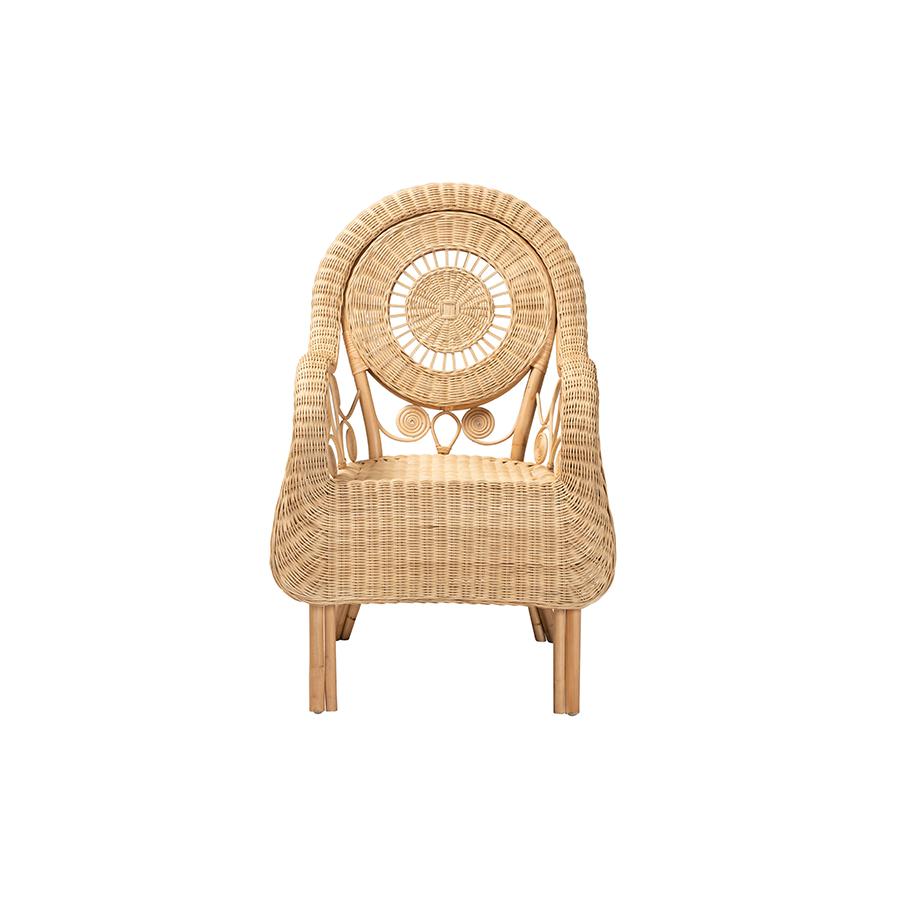 bali & pari Putri Modern Bohemian Natural Rattan Arm Chair