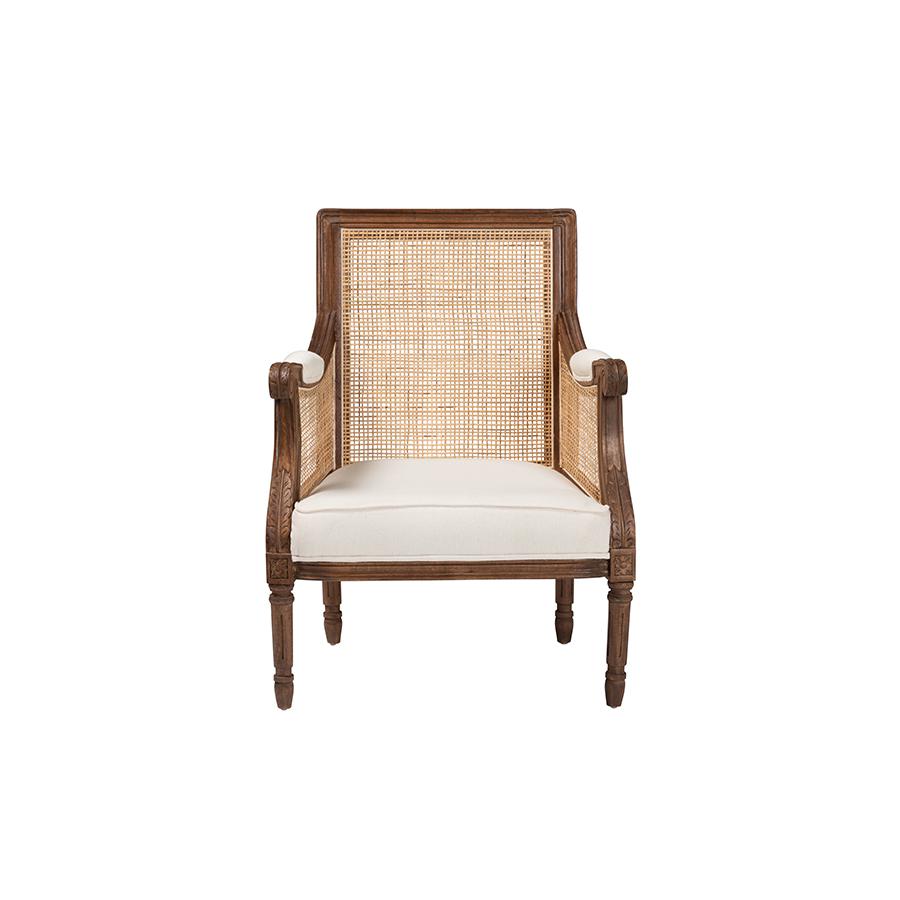 Walnut Brown Finished Wood Accent Chair