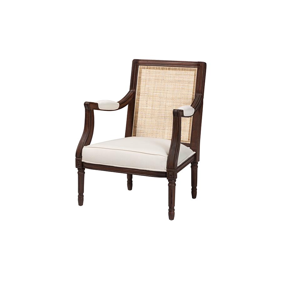 Dark Brown Finished Wood Accent Chair