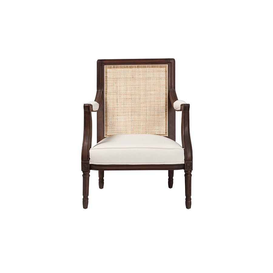 Dark Brown Finished Wood Accent Chair