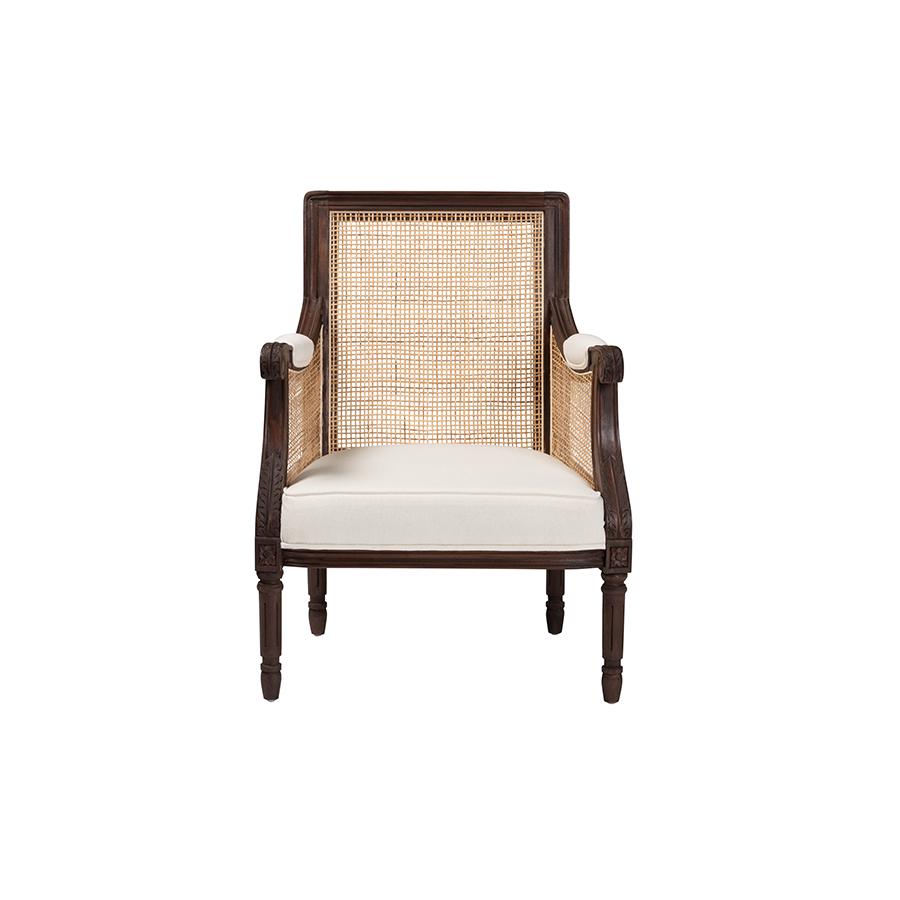Dark Brown Finished Wood Accent Chair