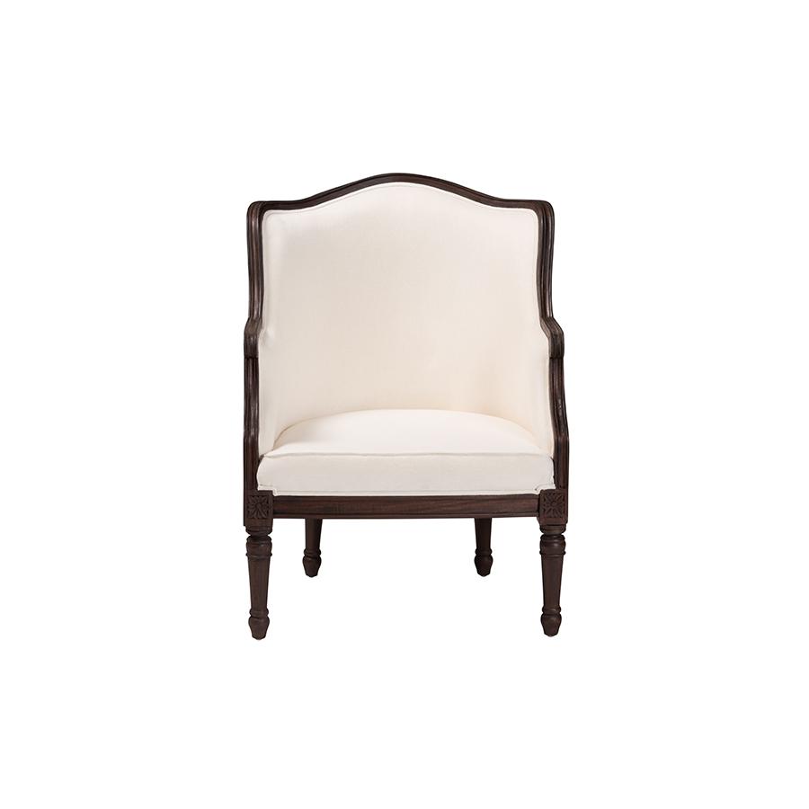 Dark Brown Finished Wood Accent Chair