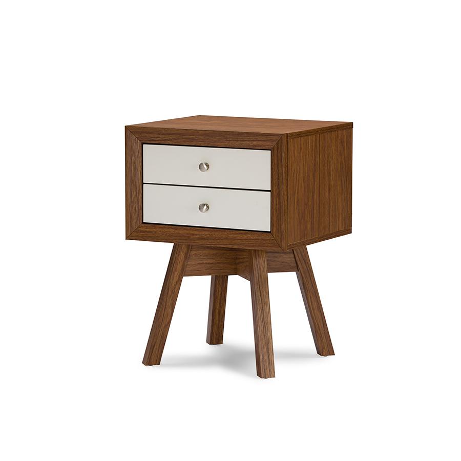 Warwick Two-tone Walnut and White Modern Accent Table and Nightstand