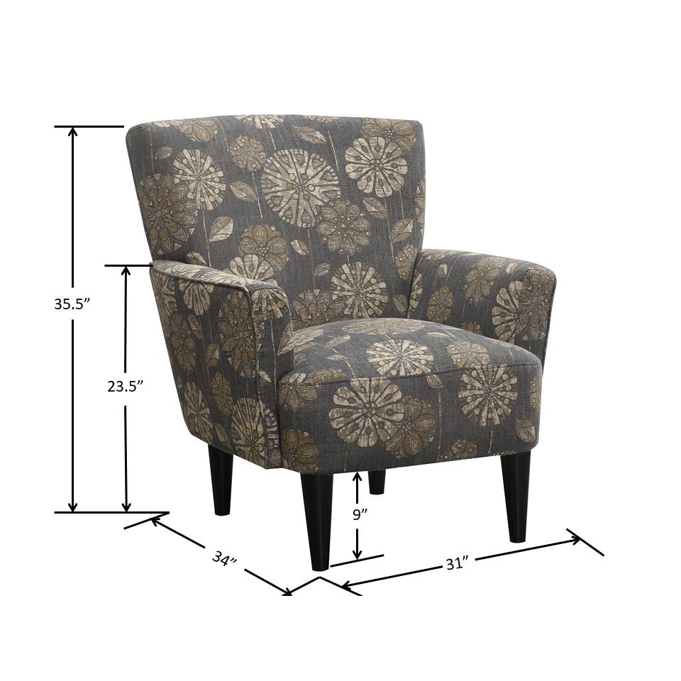 Accent Chair with Fabric Upholstery, Flared Arms, And Welt Trim