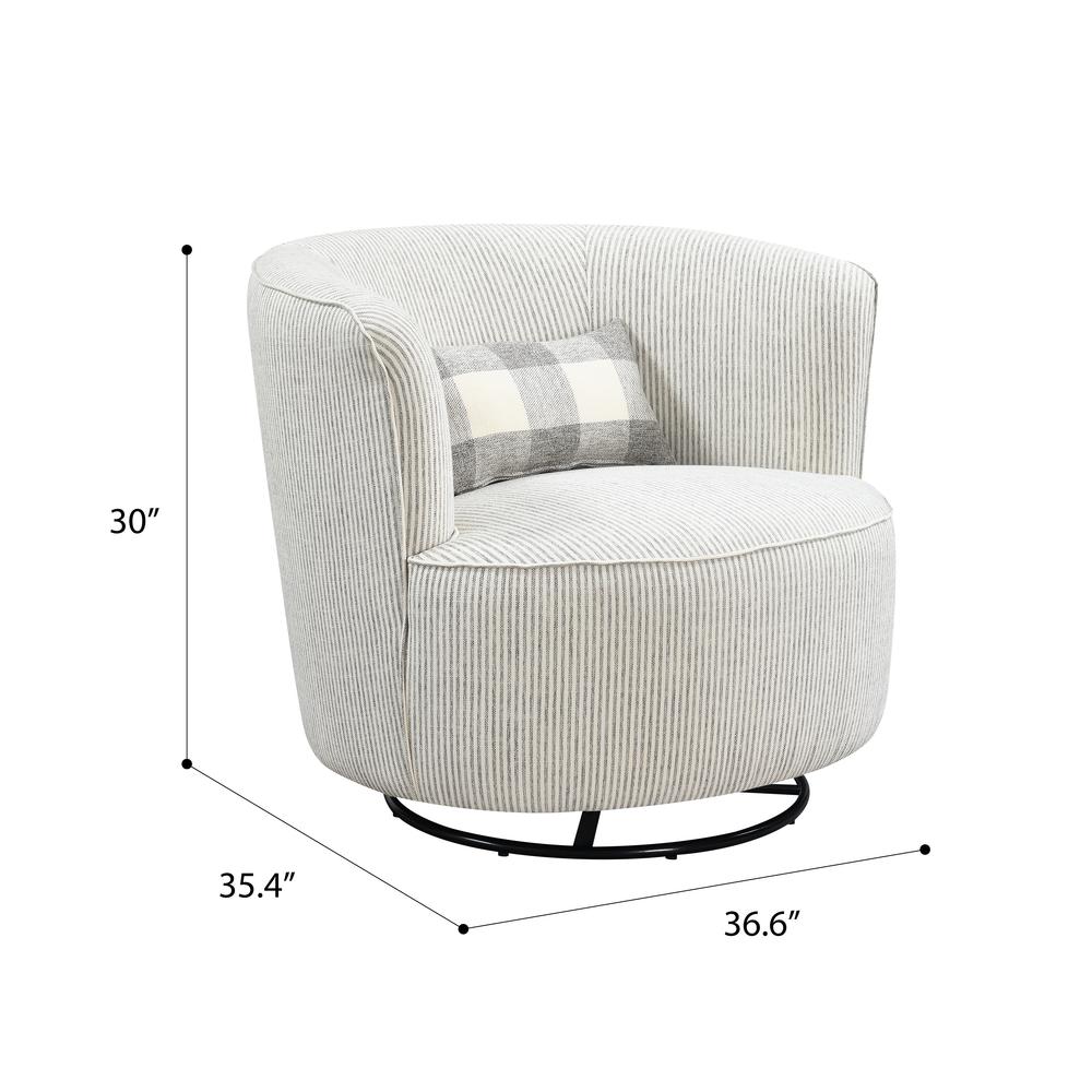Swivel Glider Accent Chair with Glider-Rocker, 360° Swivel, And Barrel Back