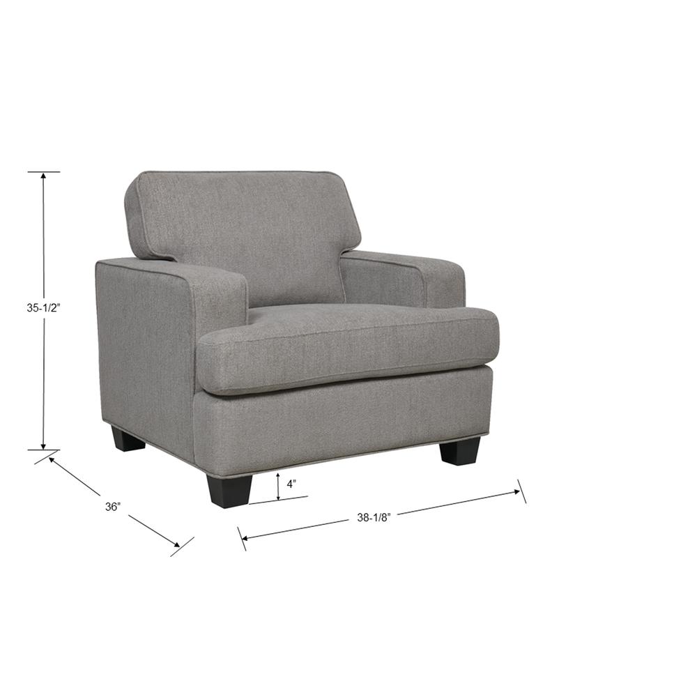 Accent Chair with Loose Back Cushions, Self Welting, And Wood Legs