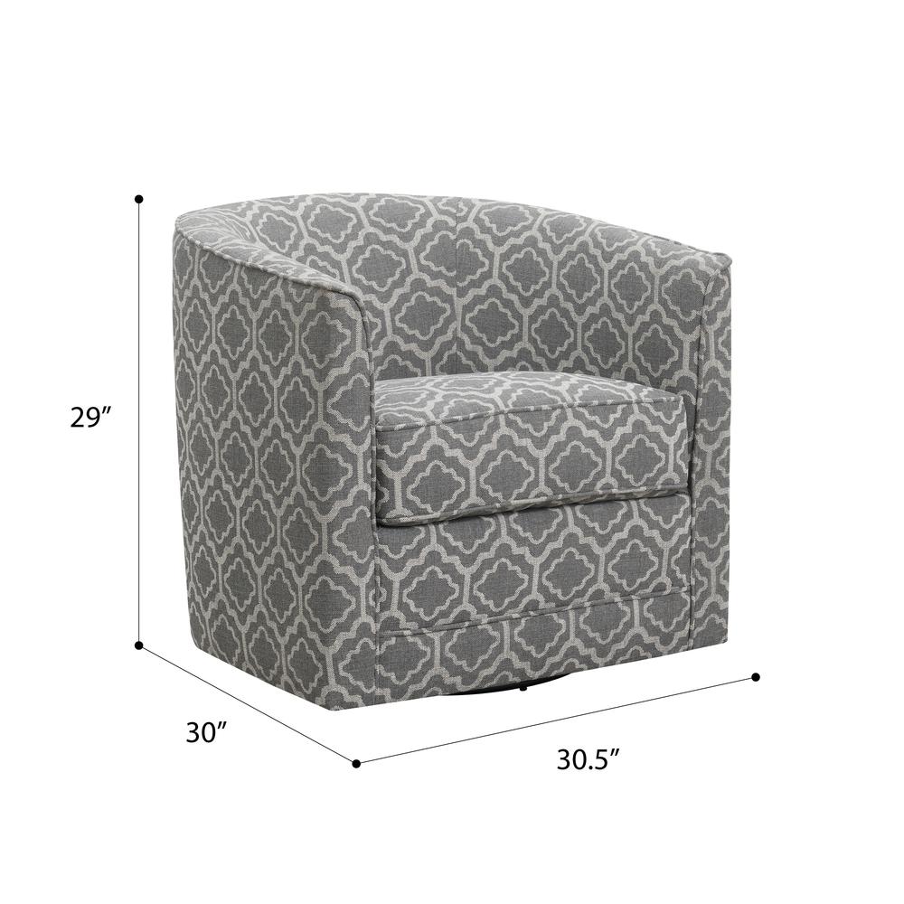 Swivel Accent Chair with Barrel Back And Welt Trim