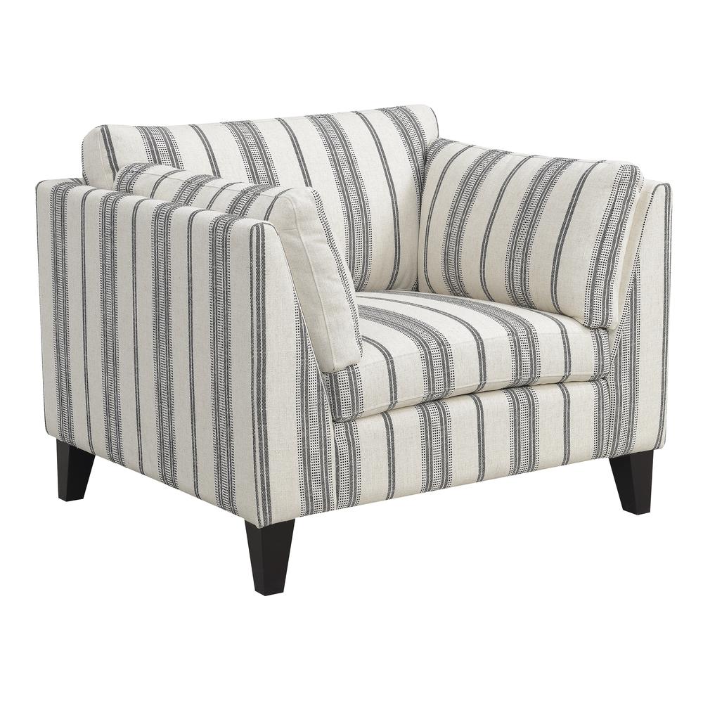 Wallace & Bay Doyle Accent Chair, Gray Stripe