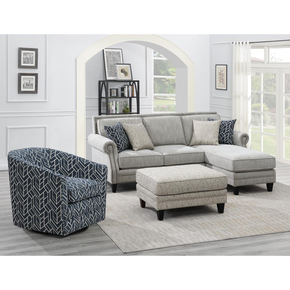 Wallace & Bay Rivers Swivel Accent Chair, Graphic Navy