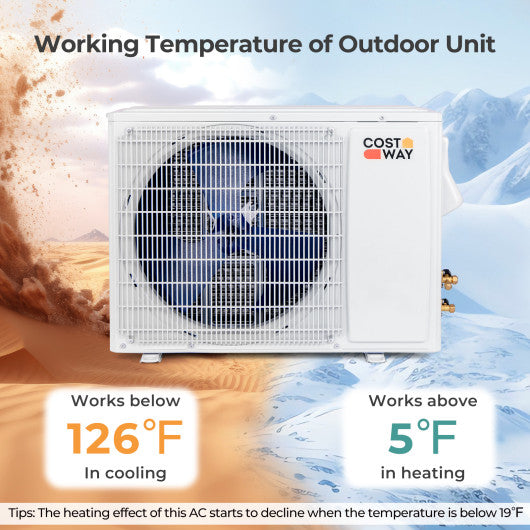 17000 BTU 21 SEER2 208-230V Wifi Enabled Mini Split Air Conditioner and Heater Black