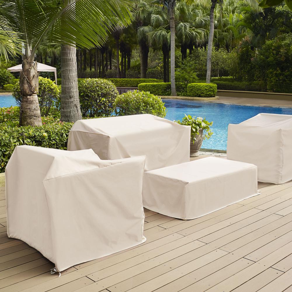 4Pc Furniture Cover Set Tan - Loveseat, 2 Chairs, & Coffee