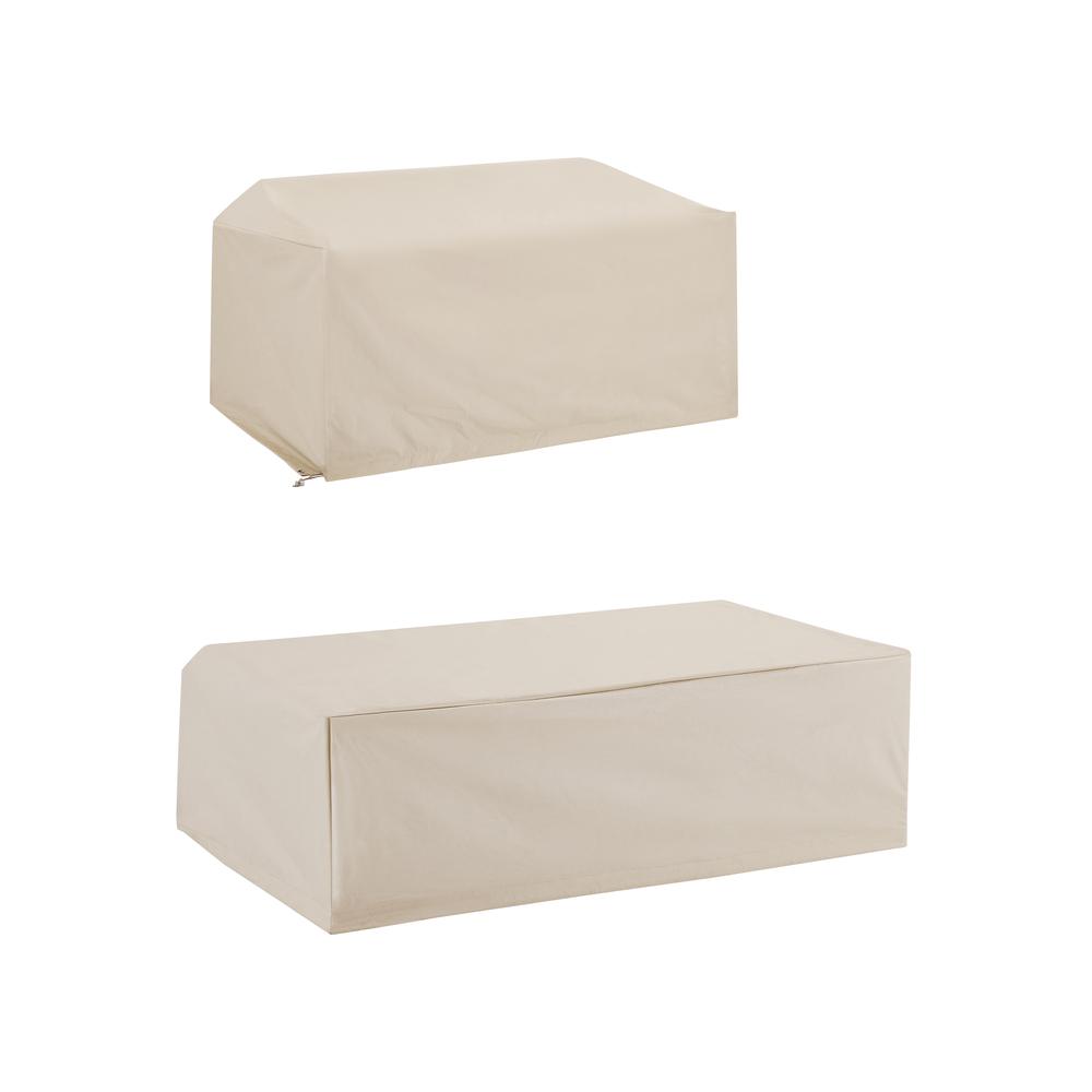 2Pc Furniture Cover Set Tan - Loveseat & Coffee Table