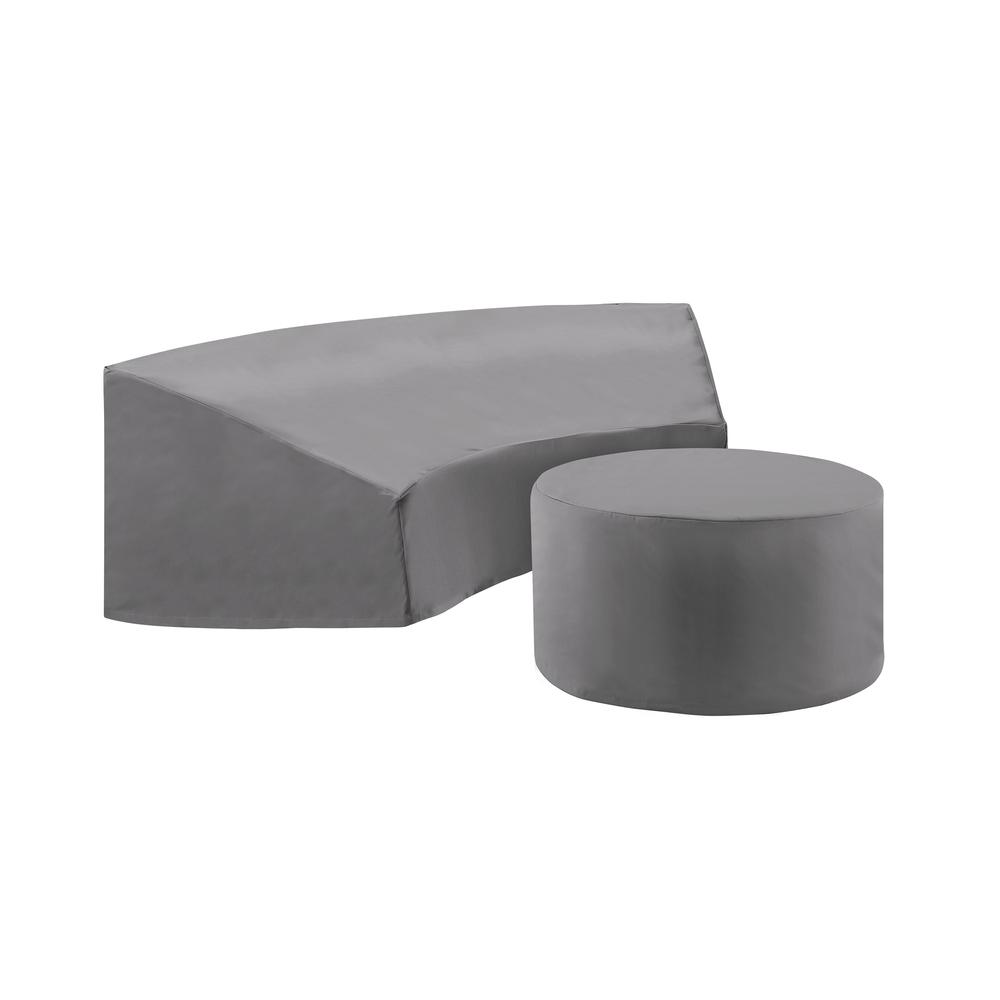 Catalina 2Pc Furniture Cover Set Gray - Round Sectional Sofa & Coffee Table