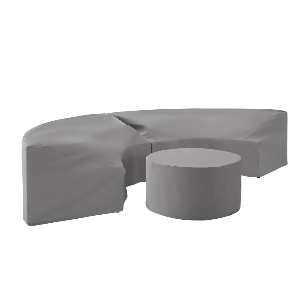 Catalina 3Pc Furniture Cover Set Gray - 2 Round Sectional Sofas & Coffee Table