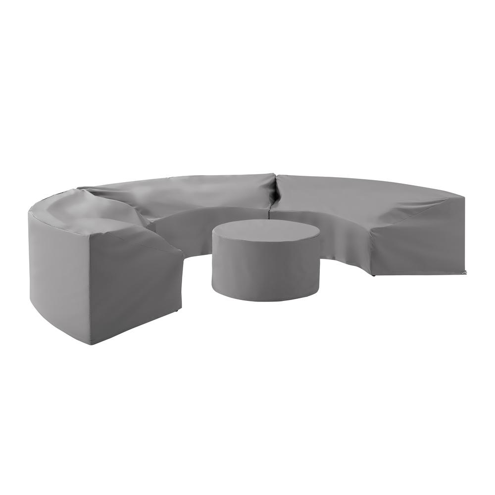 Catalina 4Pc Furniture Cover Set Gray - 3 Round Sectional Sofas & Coffee Table