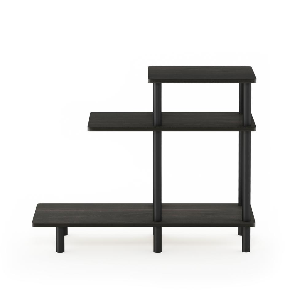 Furinno Turn-N-Tube 3-Tier Sofa Side Table, Espresso/Black