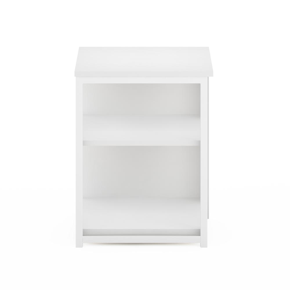 Furinno Camnus Modern Living End Table, Solid White/White