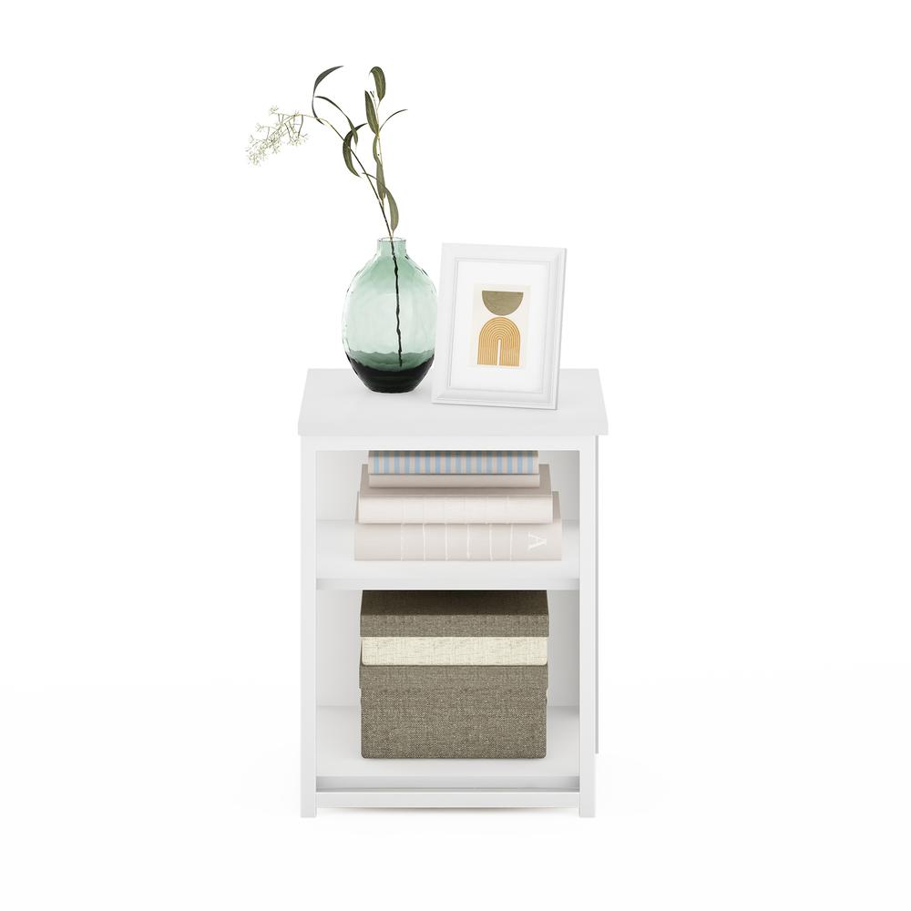 Furinno Camnus Modern Living End Table, Solid White/White