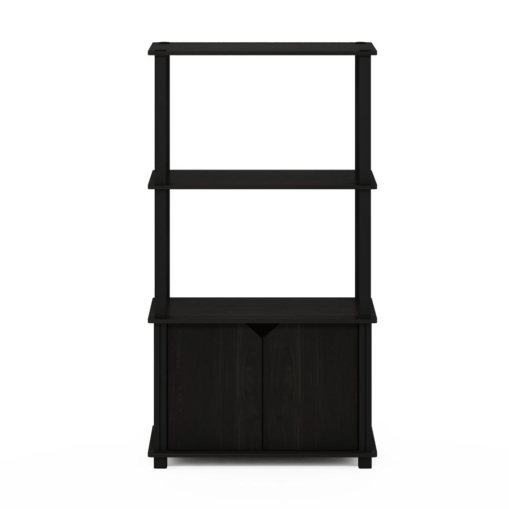 Furinno Just 3-Tier Turn-N-Tube End Table, 2-Pack, Americano/Chrome