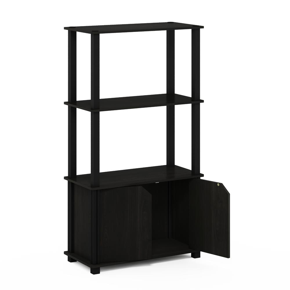 Furinno Just 3-Tier Turn-N-Tube End Table, 2-Pack, Americano/Chrome