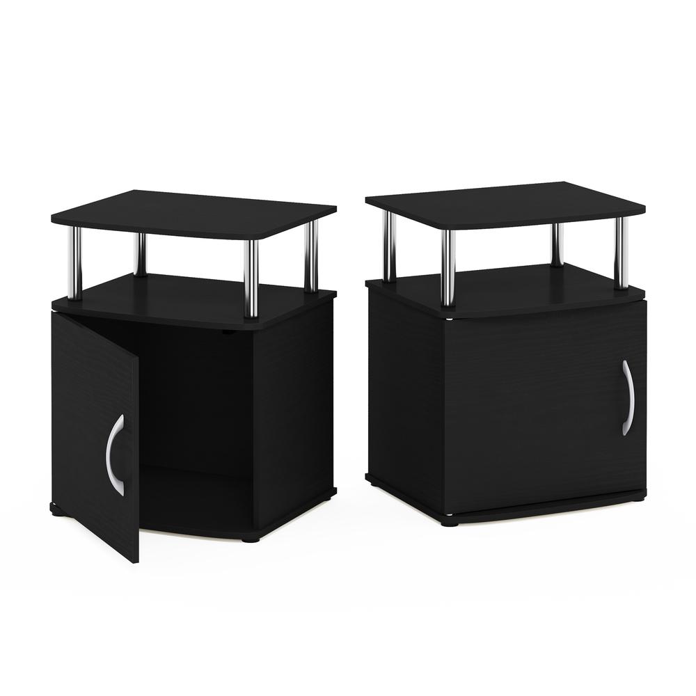 Furinno JAYA Utility Design End Table, Americano, Stainless Steel Tubes