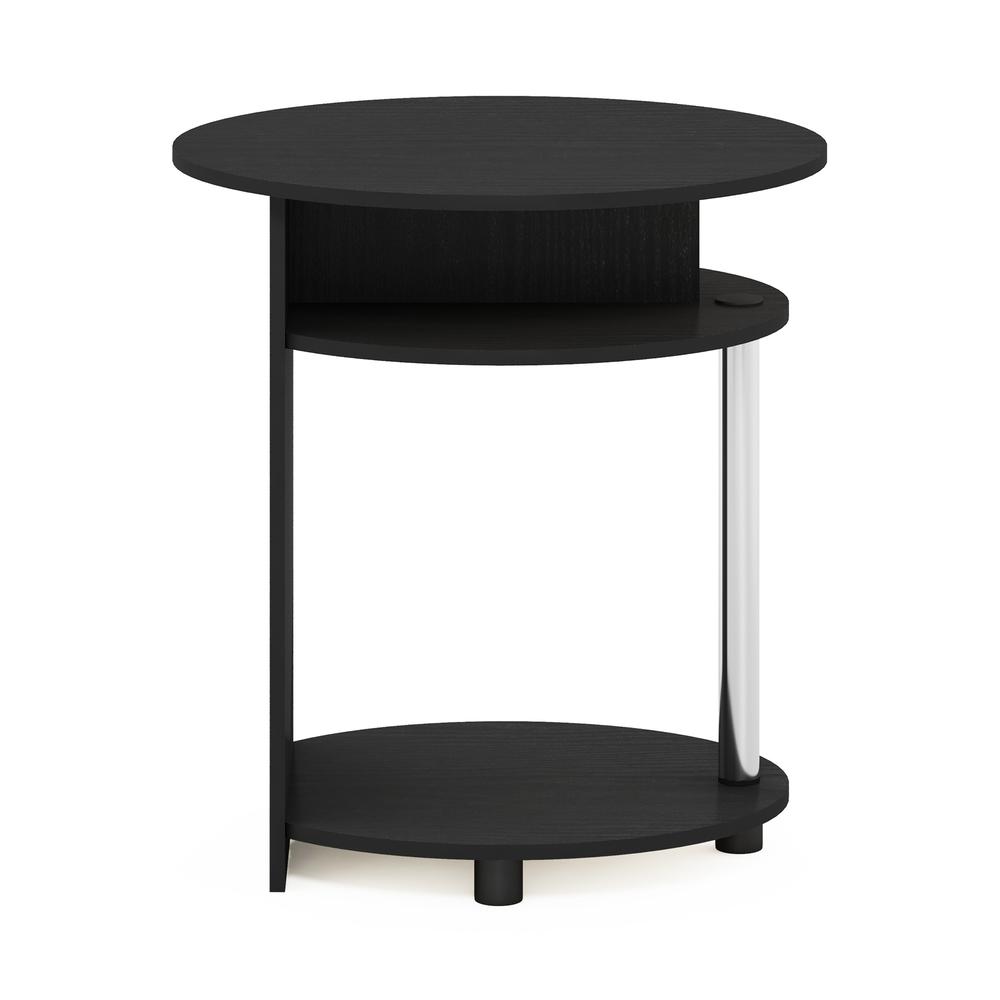 Furinno JAYA Simple Design Oval End Table, Americano, Stainless Steel Tubes