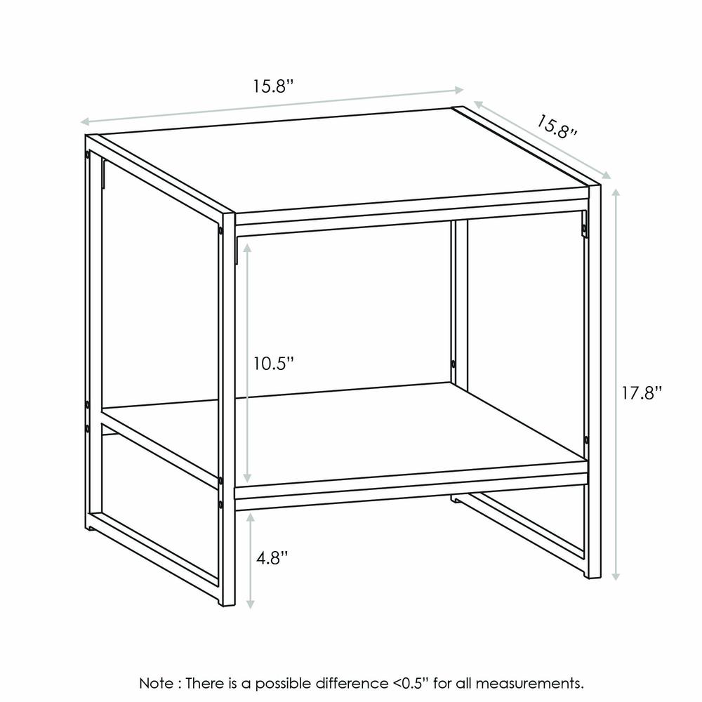 Furinno Romain 2-Tier Tall End Table, Espresso