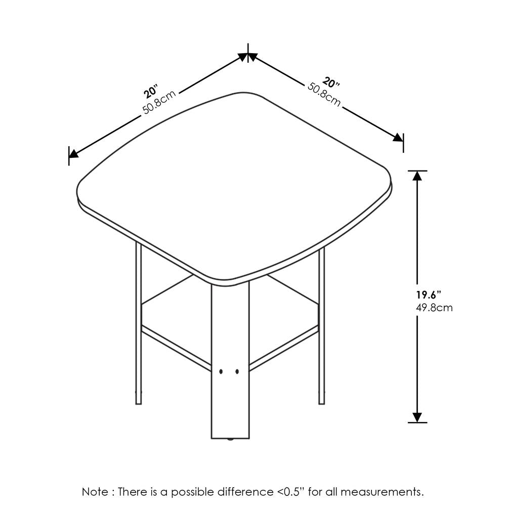 Furinno Simple Design End/SideTable, Amber Pine/Black
