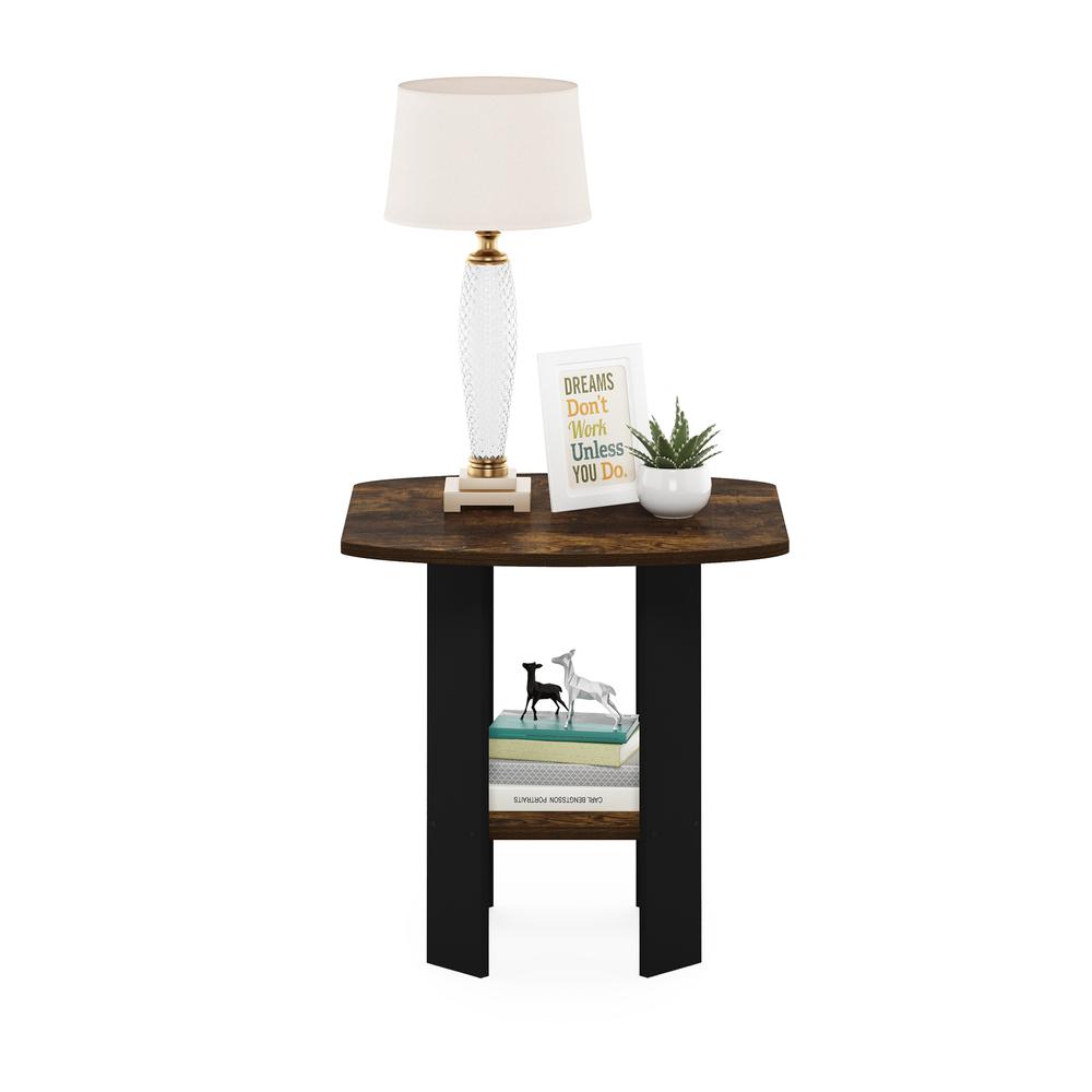 Furinno Simple Design End/SideTable, Amber Pine/Black