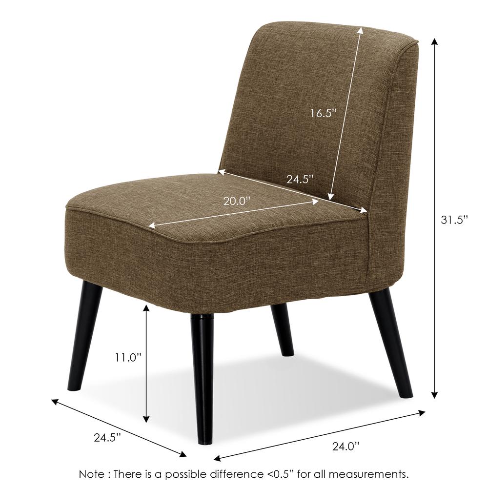 Furinno Retro Vintage Fabric Accent Chair, Brown