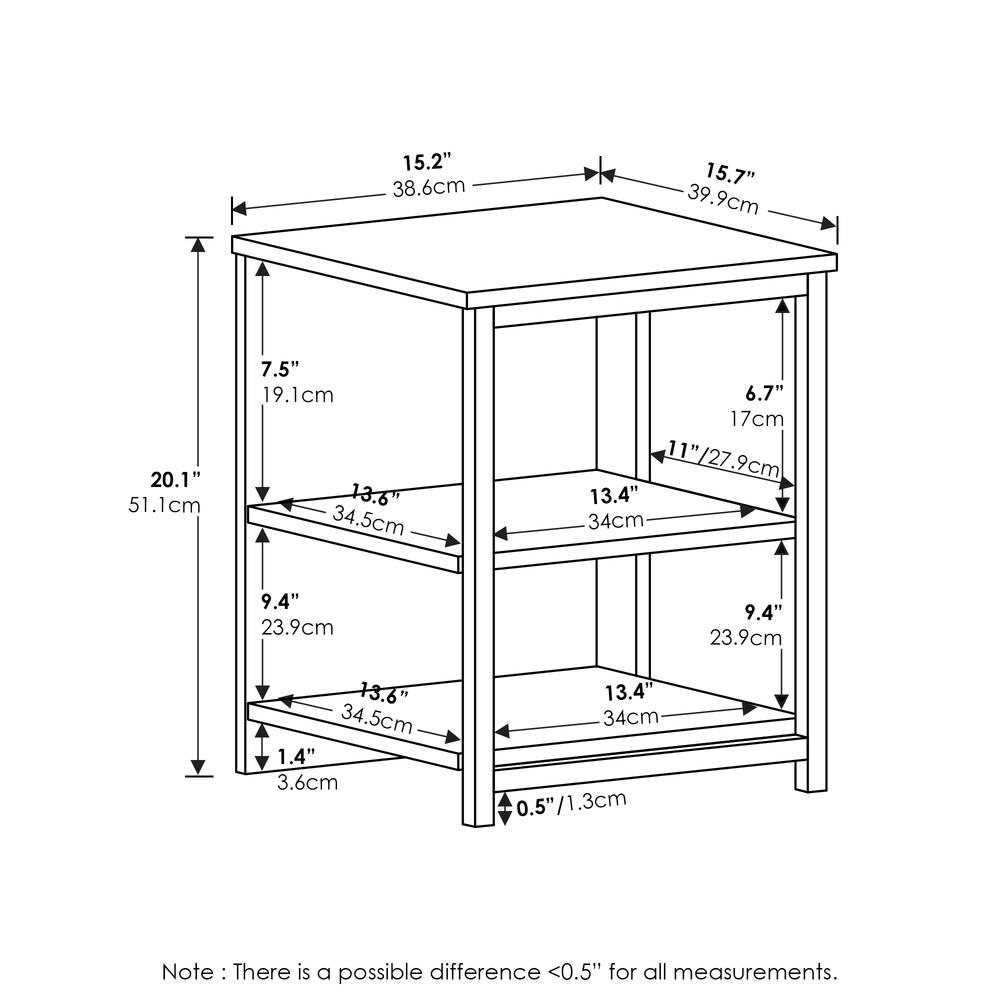Furinno Camnus Modern Living End Table, Americano/Black