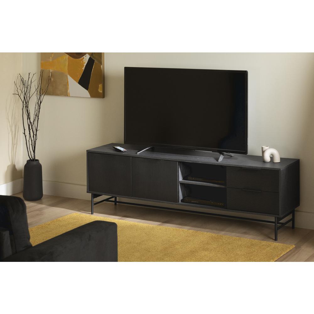 Arlo TV Stand, Ash Oak and Matte Black